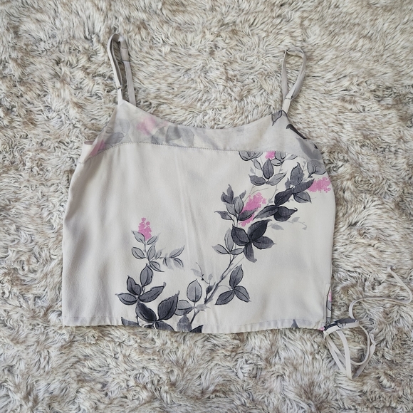 BCBG Tops - BCBG Max Azria Collection Vintage Silk Tank Top Gray Floral Women's‎ Size 2